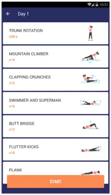 Abs Workout android App screenshot 1